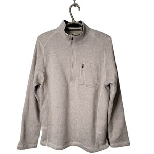 Woolrich Sweater Men's Medium Pullover 1/4 Zip Tan Mock Neck